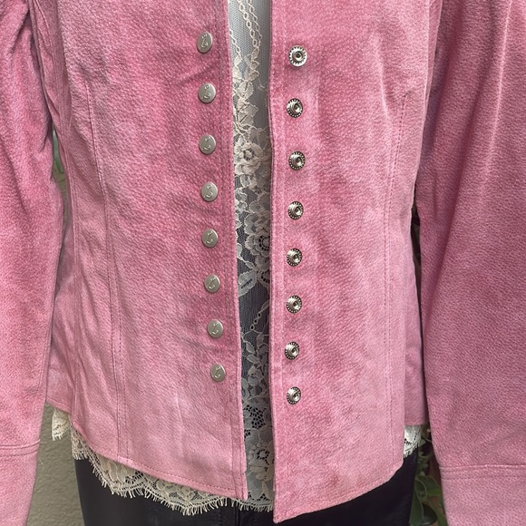 New vintage dusty pink suede leather jacket - Picture 9 of 12